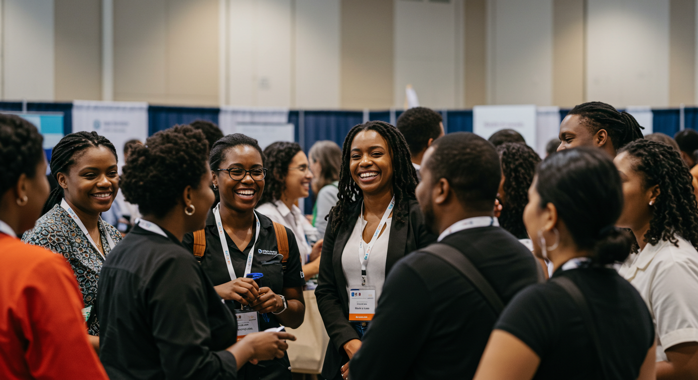 Group of professionals networking